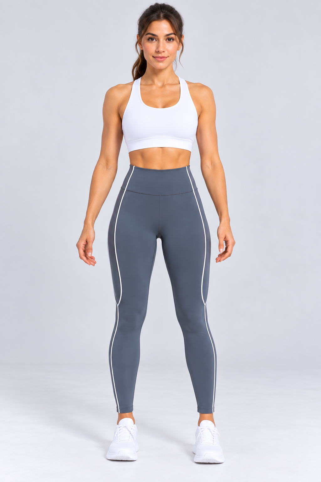 M Active Contrast Piping Mid Legging