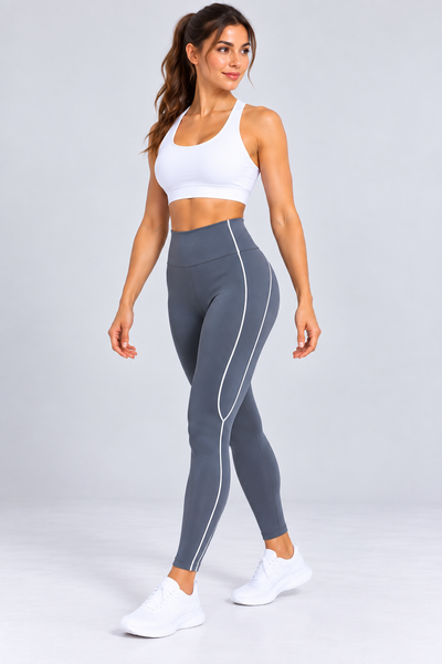 M Active Contrast Piping Mid Legging