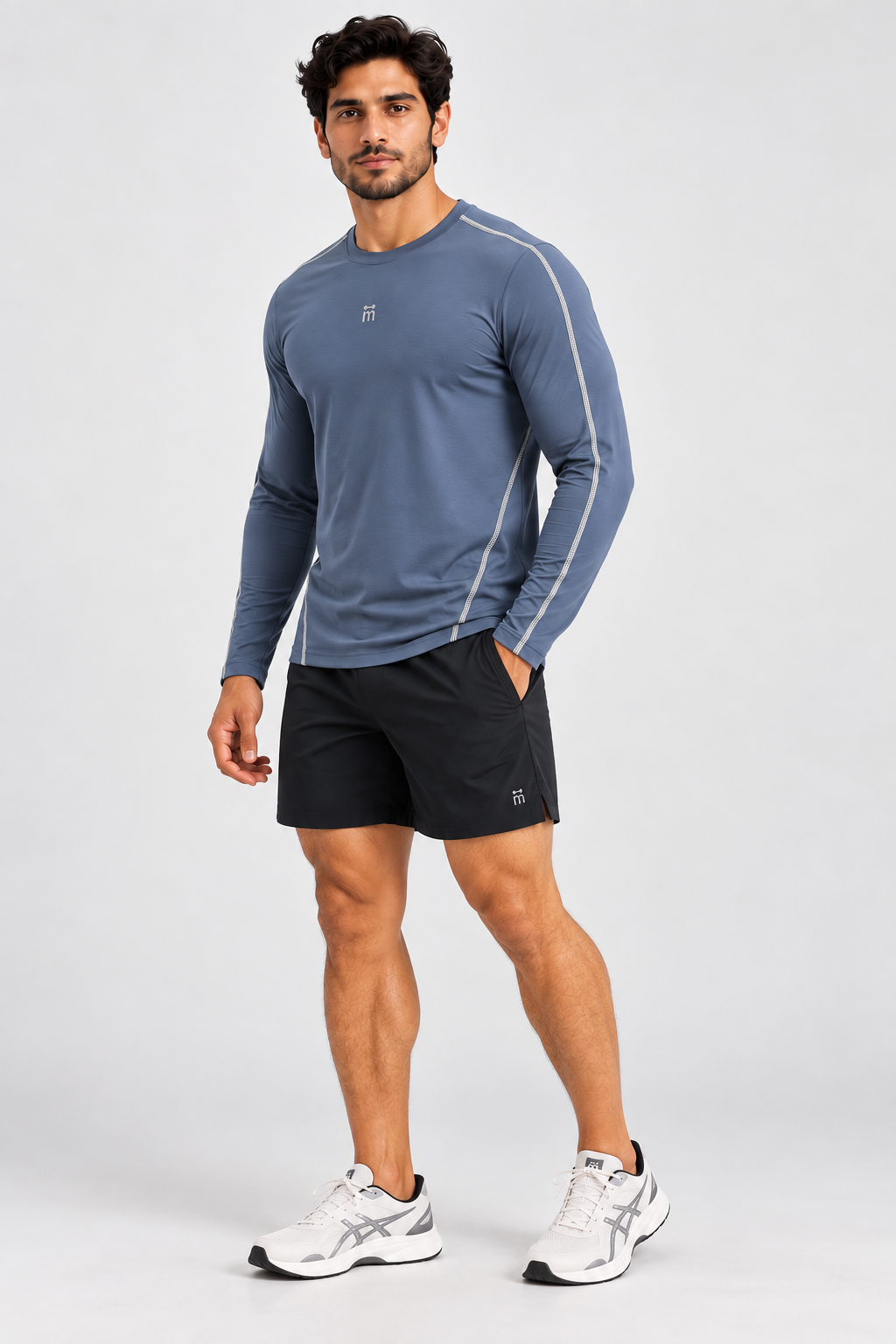 M Active Contrast Seam Semi-Fitted Long Sleeve