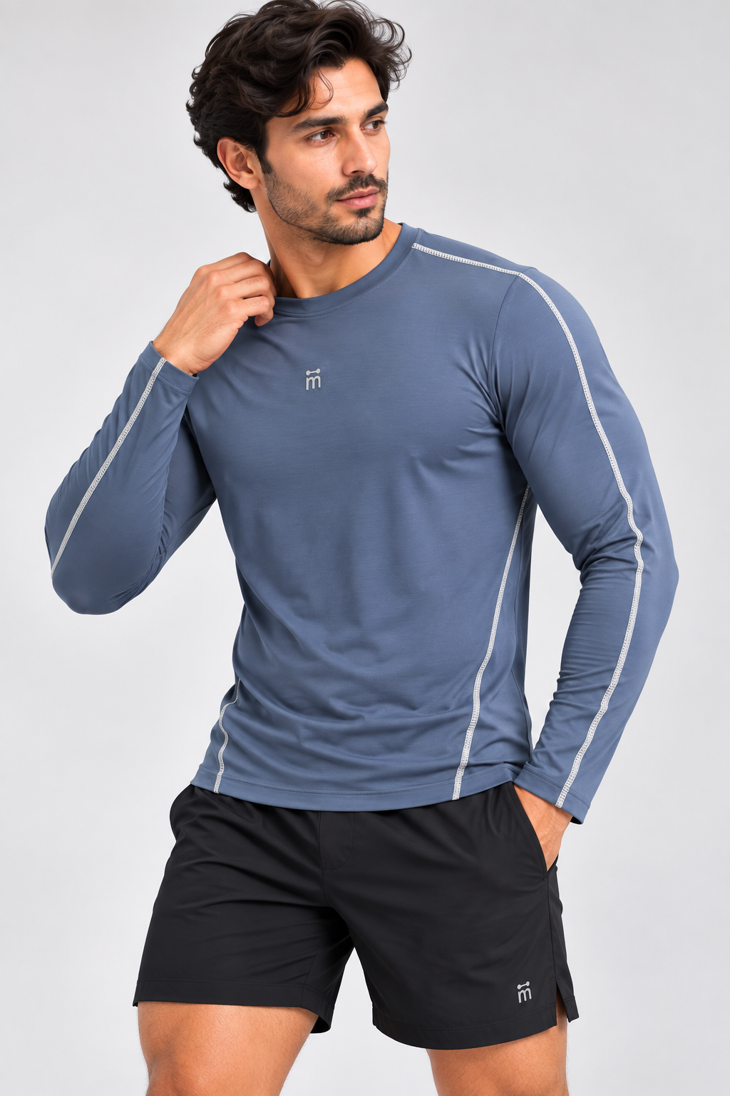 M Active Contrast Seam Semi-Fitted Long Sleeve