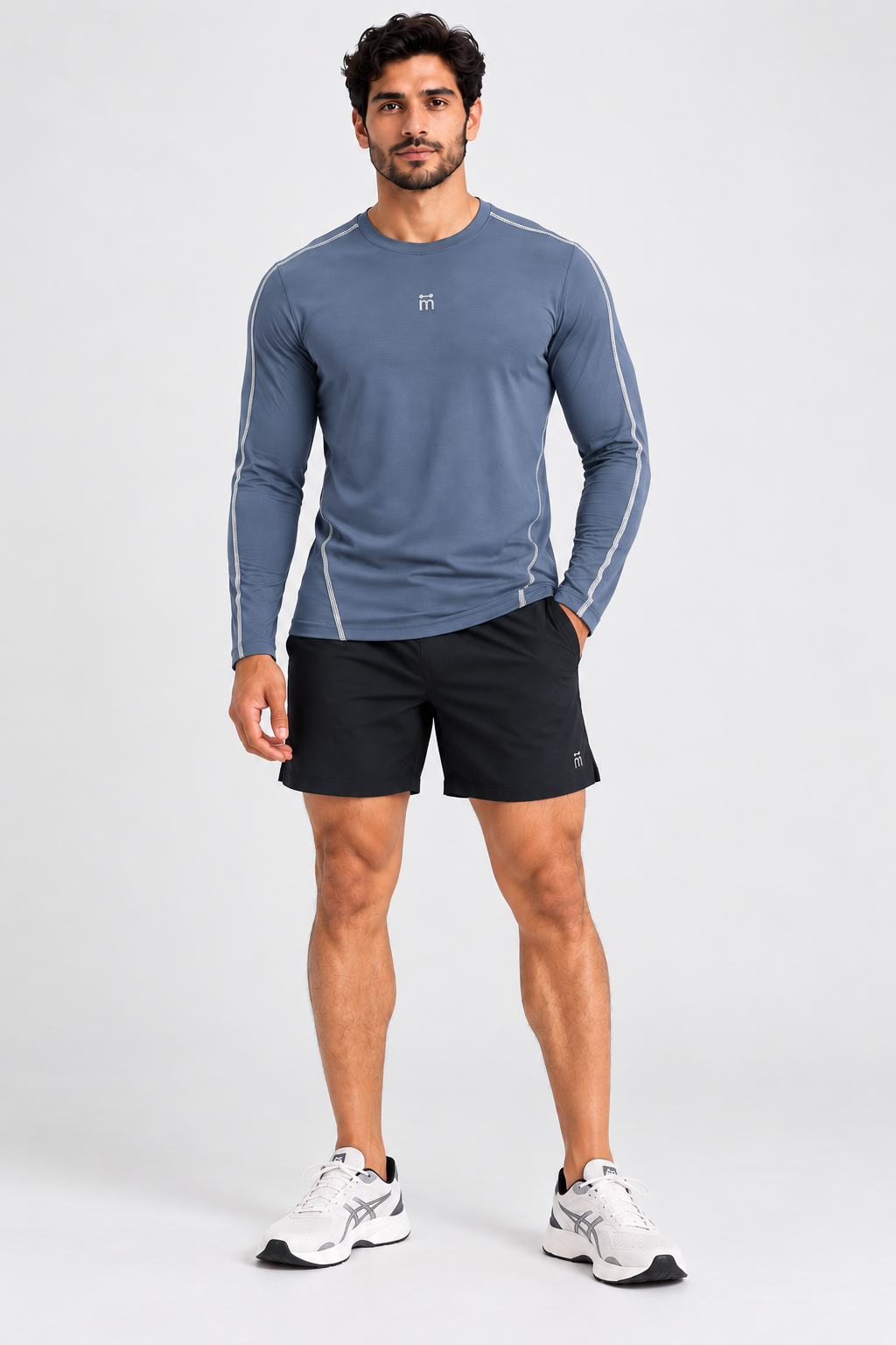 M Active Contrast Seam Semi-Fitted Long Sleeve