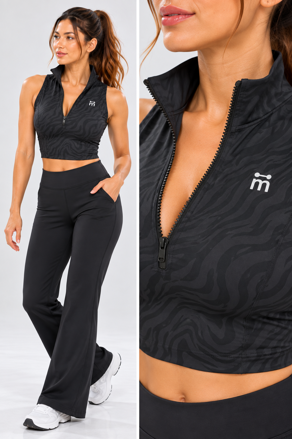 Sculpt Zip Crop Top