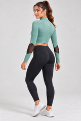 M Active Rush Guard -Zip Crop Top