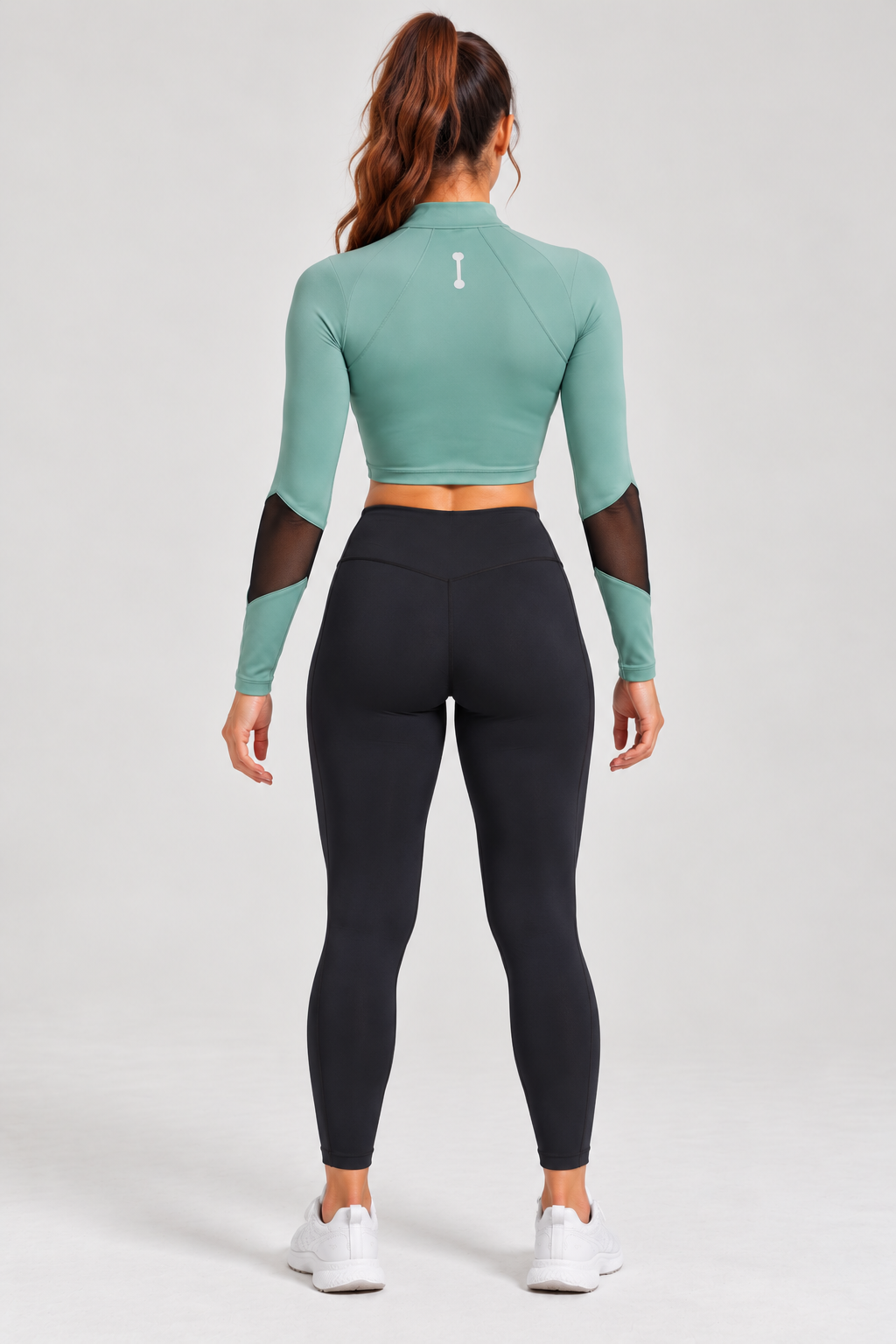 M Active Rush Guard -Zip Crop Top