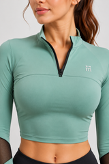 M Active Rush Guard -Zip Crop Top