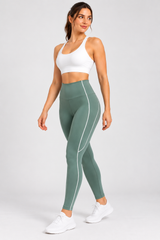 M Active Contrast Piping Mid Legging