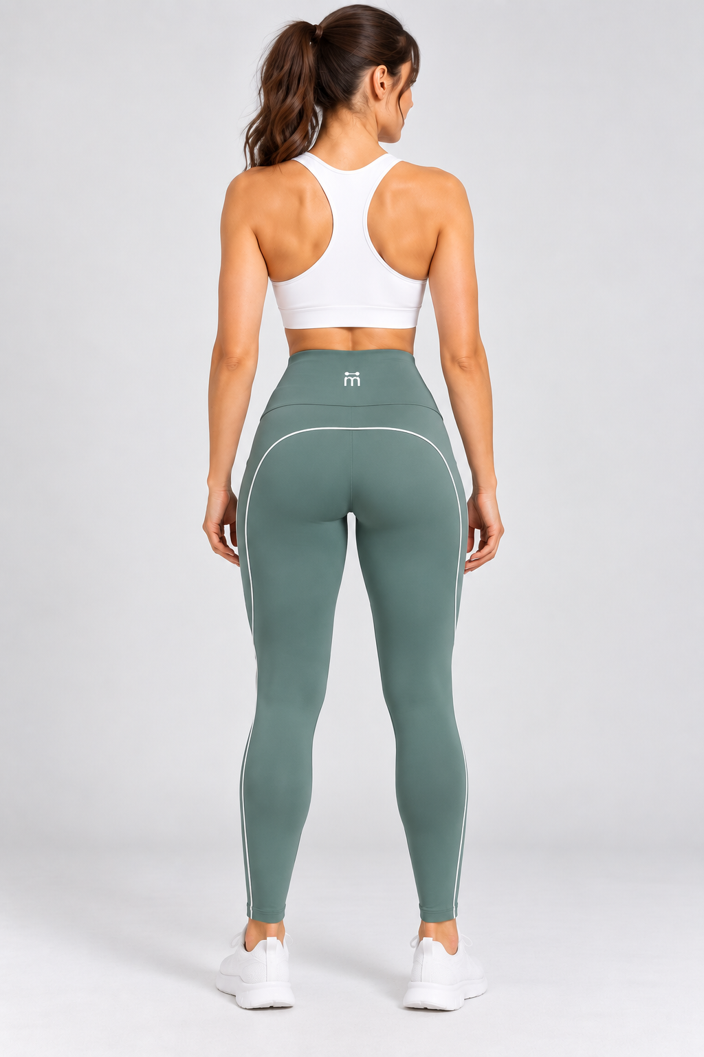 M Active Contrast Piping Mid Legging